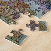 シックスタイリッシュフラワーガーデンウォーター絵画カラー ジグソーパズル (側面)