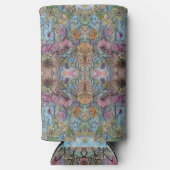 シックスタイリッシュフラワーガーデンウォーター絵画カラー スリム缶クーラー (正面)