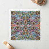 シックスタイリッシュフラワーガーデンウォーター絵画カラー ノートカード (正面/裏面インサイチュ)