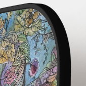 シックスタイリッシュフラワーガーデンウォーター絵画カラー ピックルボールラケット (左詳細)