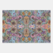 シックスタイリッシュフラワーガーデンウォーター絵画カラー ラッピングペーパーシート (正面2)
