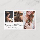 シックスタイリッシュブライダルヘアスタイリング3枚コラージュ 名刺 (正面)