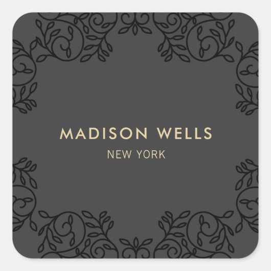 シックスタイリッシュブラックフレ華美ーム スクエアシール (正面)