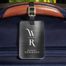 シックスタイリッシュブラックメタルツモノグラムイニシャル