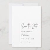 シックスタイリッシュブラック&ホワイト写真&QRコード セーブザデート (正面)