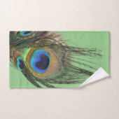 シックスタイリッシュブルーセージ緑ピーコックフェザー バスタオルセット (ハンドタオル)