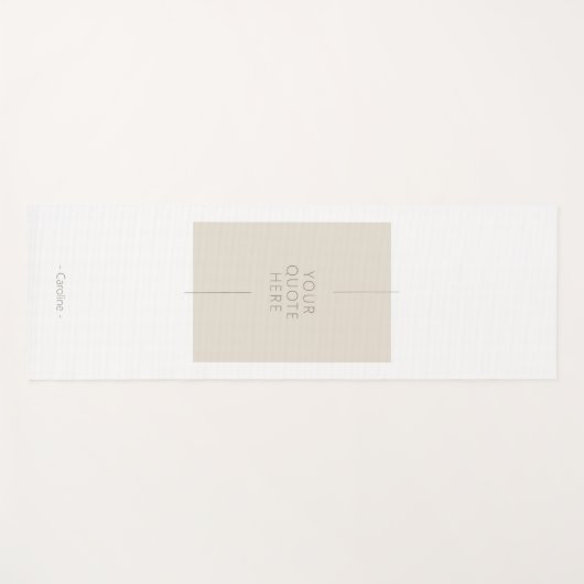 シックスタイリッシュベージュブラック名前をカスタムすると引用文 ヨガマット (正面(横))