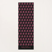 シックスタイリッシュホッパーソナライズされたトピンクブラックパターン ヨガマット (裏面)