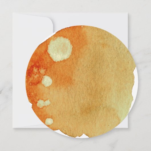 シックスタイリッシュボホー焦げオレンジ色の水の色結婚の数 招待状 (裏面)