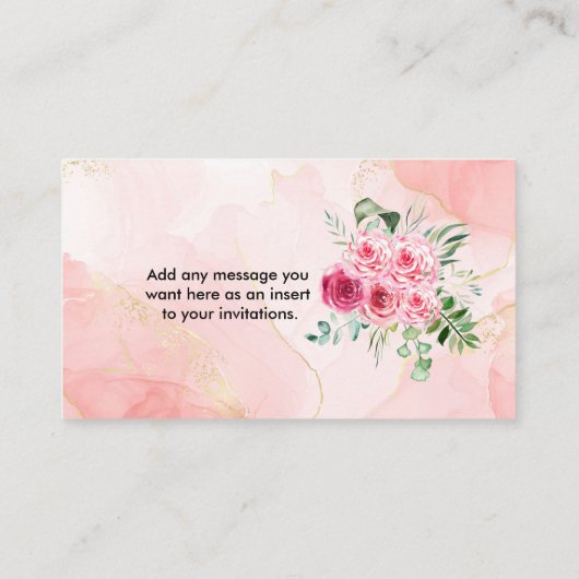 シックスタイリッシュマゼンタピンクローズ エンクロージャーカード (裏面)