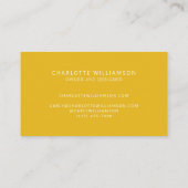 シックスタイリッシュモノグエレガントラムミニマリストイエロー 名刺 (裏面)