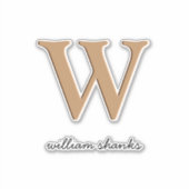 シックスタイリッシュモノグラム黒金ゴールドスクリプト名 シール (正面)