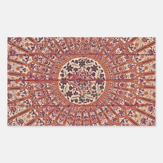 シックスタイリッシュモロッコのパタン 長方形シール (正面)