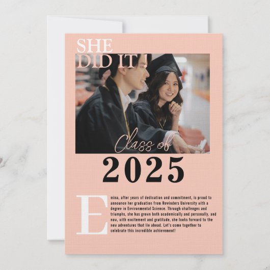 シックスタイリッシュ卒業写真雑誌 招待状 (裏面)