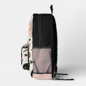 シックスタイリッシュ女子モノグかわいらしラム黒学校 プリントバックパック (右)