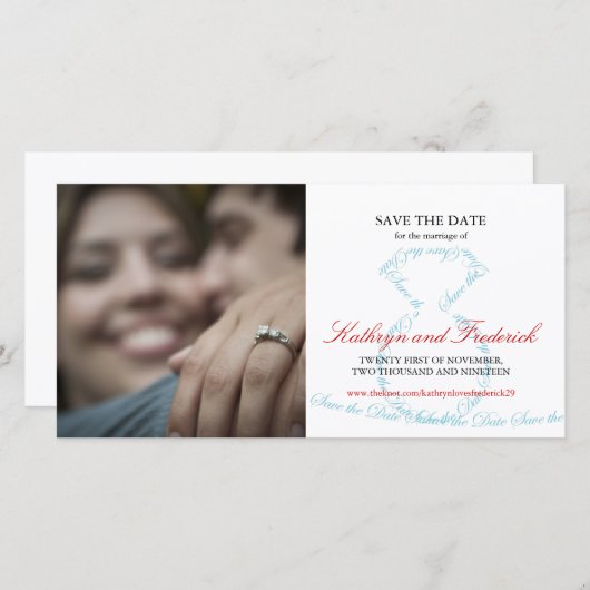 シックスタイリッシュ婚約ダイヤモンドリングや輪日付を保存 セーブザデート (正面/裏面)