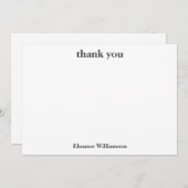 シックスタイリッシュ白黒カスタムブライダルシャワー サンキューカード (正面/裏面)