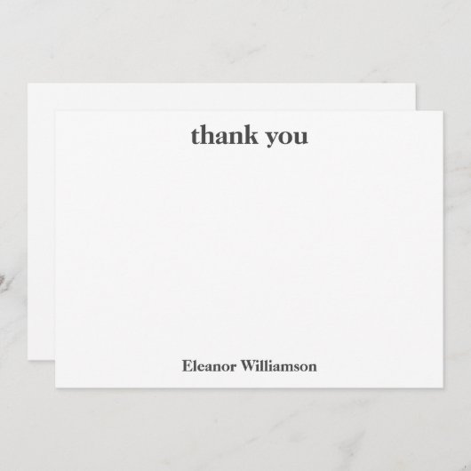 シックスタイリッシュ白黒カスタムブライダルシャワー サンキューカード (正面/裏面)