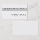 シックスタイリッシュ白黒グレイストライプビジネスカード 名刺 (正面/裏面)