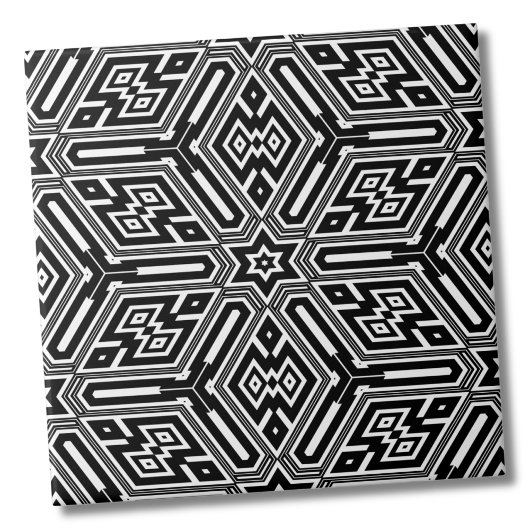 シックスタイリッシュ白黒モダン幾何学 タイル