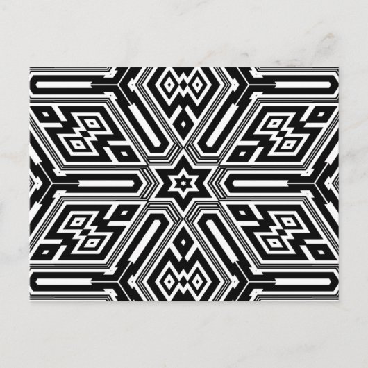 シックスタイリッシュ白黒モダン幾何学 ポストカード (正面)