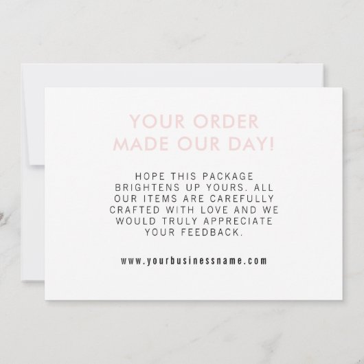 シックスタイリッシュ白黒水玉模様 サンキューカード (裏面)