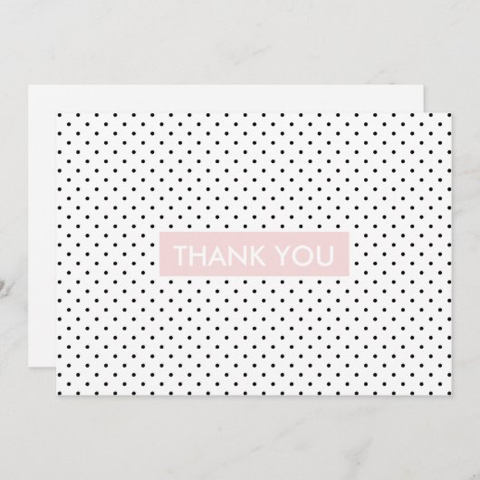 シックスタイリッシュ白黒水玉模様 サンキューカード (正面/裏面)