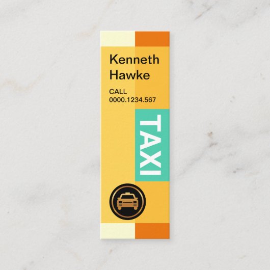 シックスタイリッシュ透明箱タクシー スキニー名刺 (正面)