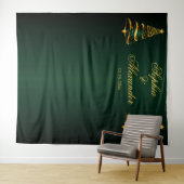 シックスタイリッシュ金ゴールドクリスマスツリー結婚背景 タペストリー (インサイチュ(横))