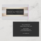 シックスタイリッシュ金ゴールドフェイクとブラックモノグラム 名刺 (正面/裏面)