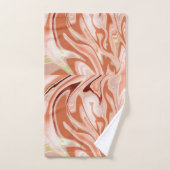 シックスタイリッシュ銅オレンジマーブルパターンデザイン バスタオルセット (ハンドタオル)