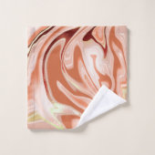 シックスタイリッシュ銅オレンジマーブルパターンデザイン バスタオルセット (ウォッシュタオル)