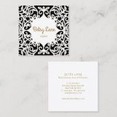 シックスタイリッシュ ブラックホワイトうずまき スクエア名刺 (正面/裏面)