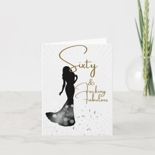 シックスティー&素敵なハートフェルト誕生日カード カード (正面)