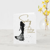 シックスティー&素敵なハートフェルト誕生日カード カード (黄色い花)