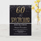 シックスティ&スペクタクル金ゴールドシルバーダイヤモンド誕生日 カード (黄色い花)