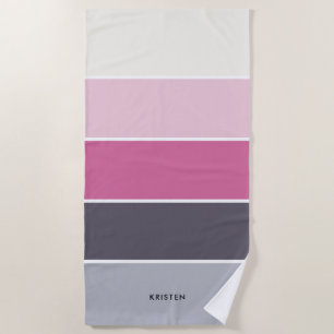 シックストライプなパタパーソナライズされたーン ビーチタオル