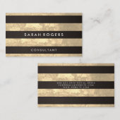 シックストライプなパターグランジン黄 名刺 (正面/裏面)