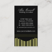 シックストライプなビジネスカードオリーブグリーン 名刺 (裏面)