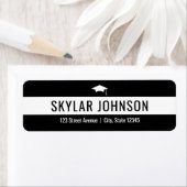 シックストライプな編集可能なカラー卒業アドレス ラベル (インサイチュ)