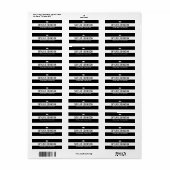 シックストライプな編集可能なカラー卒業アドレス ラベル (フルシート)