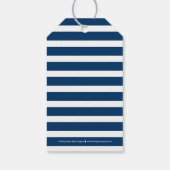 シックストライプな編集可能カラー卒業メッセージカード ギフトタグ (裏面)