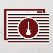 シックストライプのエレキギター葉書 ポストカード (正面/裏面)