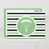 シックストライプのスカイダイバーハガキ ポストカード (正面/裏面)