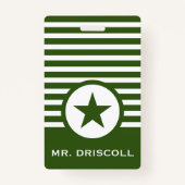 シックストライプのスターホールパス先生 バッジ (裏面)