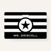 シックストライプのスターホールパス先生 バッジ (裏面)