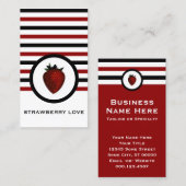 シックストライプのストロベリービジネスカード 名刺 (正面/裏面)