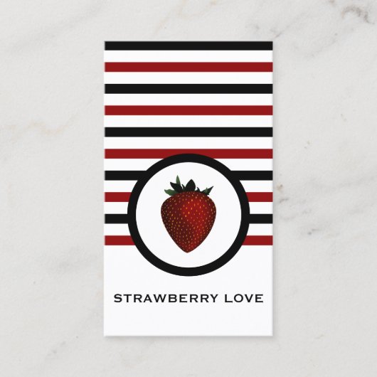 シックストライプのストロベリービジネスカード 名刺 (正面)