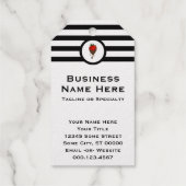 シックストライプのチョコレートストロベリービジネスカード ギフトタグ (裏面)