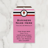 シックストライプのチョコレートストロベリービジネスカード ギフトタグ (裏面)